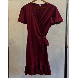Maroon Wrap Dress